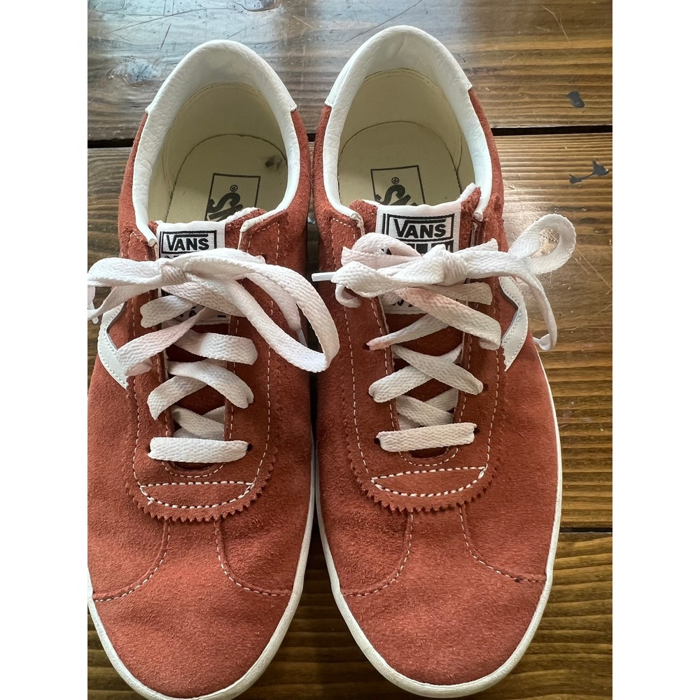 Vans Sport Burnt Orange Rust Suede Low Top Sneakers Womens 8 Mens 6.5